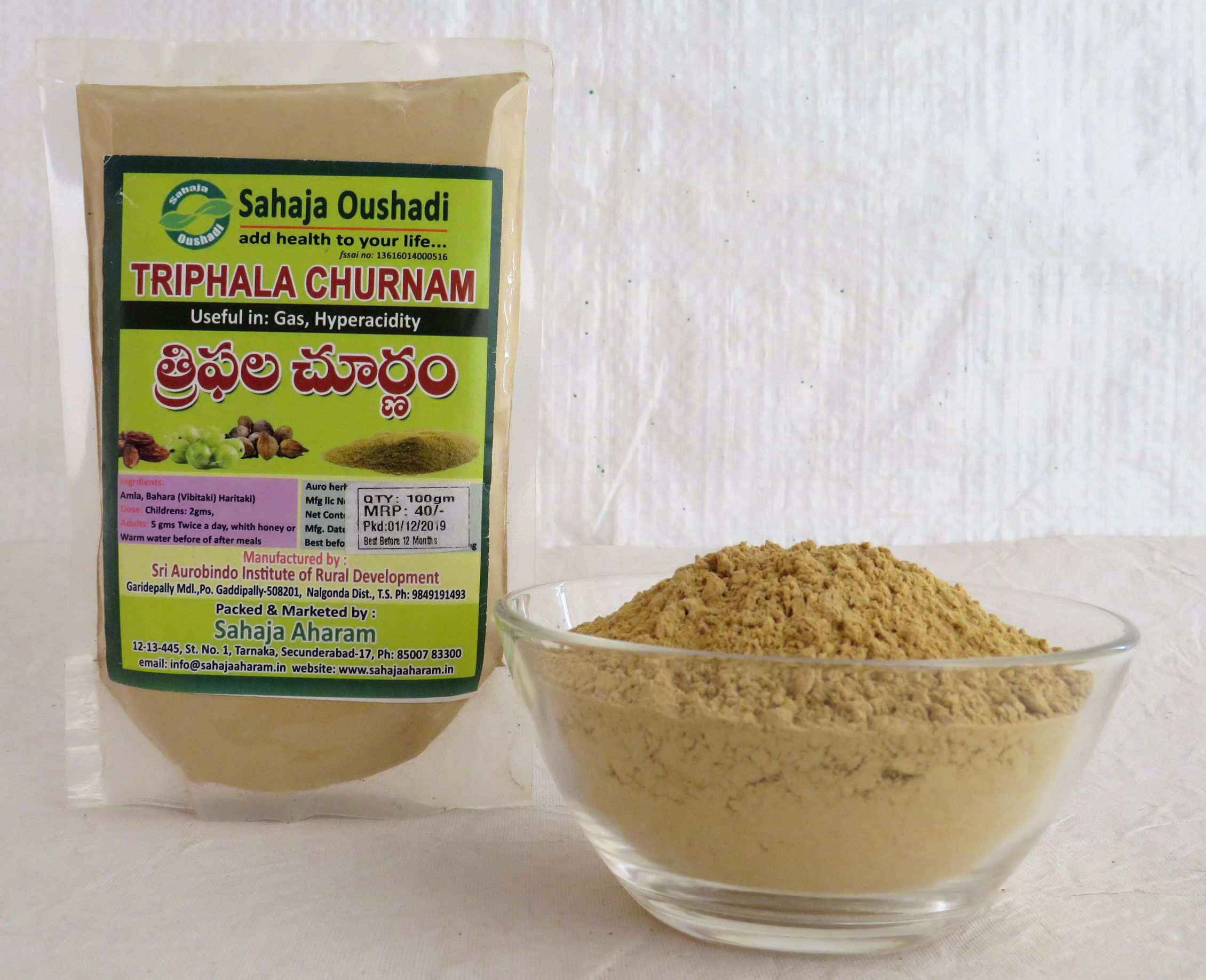 Sahaja Triphala Churnam-100 gms